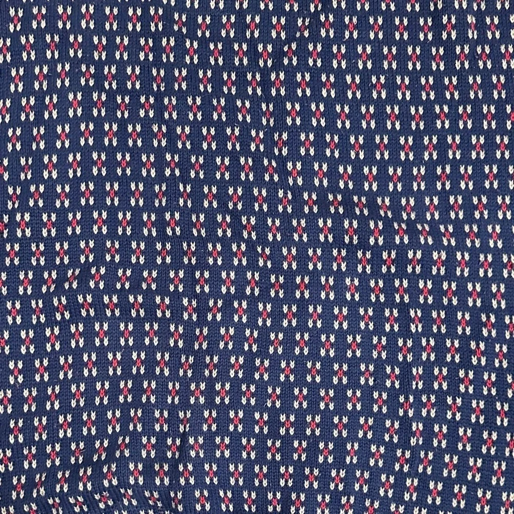 Vintage Cotton Traders Sweater Navy Red Pattern Crewneck Pullover Mens Large